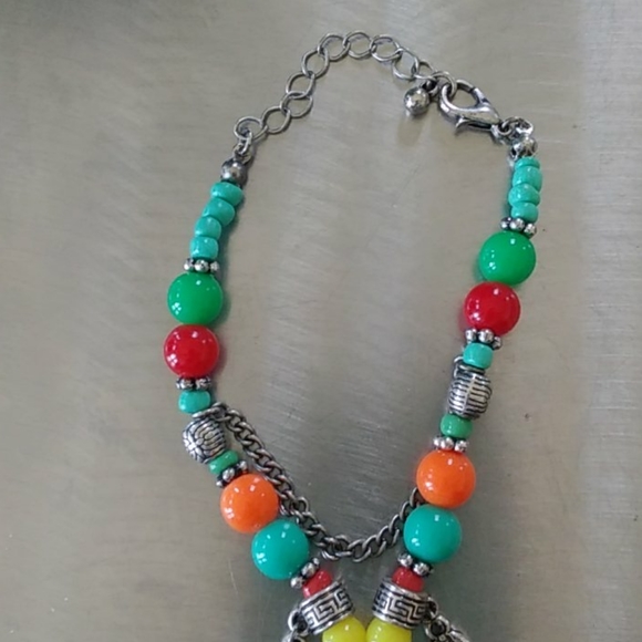 NWT BOHO SLAVE BRACELET WITH FLOWER/BRIGHT BEADS - Picture 3 of 4